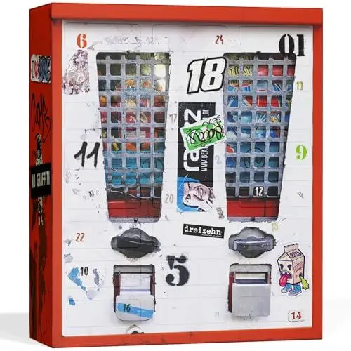 Produktbild: BOXILAND® Nostalgie Adventskalender Süßigkeiten (RETRO VINTAGE) - Adventskalender 2024 Süßigkeiten - Adventskalender Süßes naschen - Aus den 80ern, 90ern und 2000ern (24x Süßigkeiten aus der Kindheit)